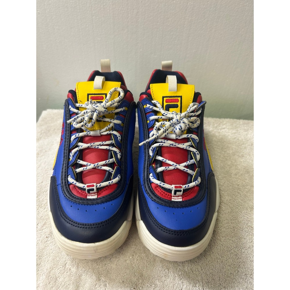 Fila Disruptor 2 Premium Blue Red Yellow Chunky Sneakers 5FM00842-431 Mens 9